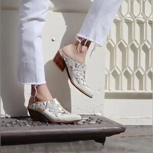 Stivali Gray Western Snakeskin Leather Mules Shoes 39